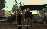 Catalina showing off Claude to CJ (Image via Rockstar Games)